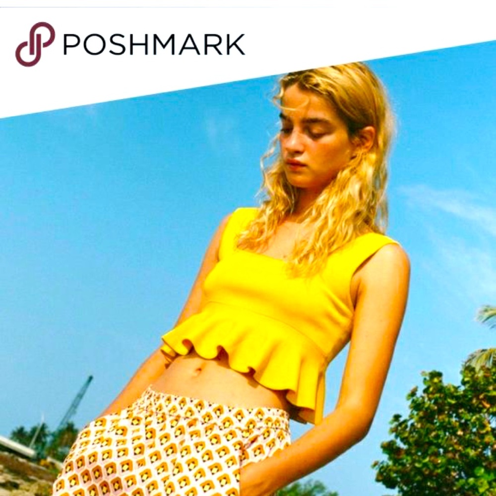 Zara Yellow Peplum Top